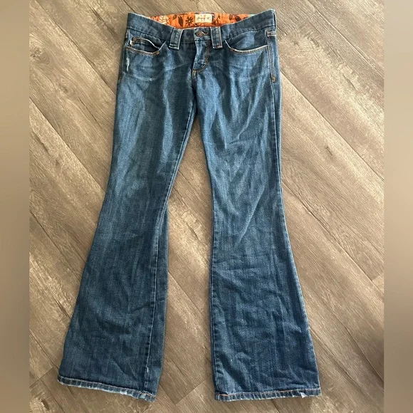 Frankie B. Blue Heart Pocket Flare Jeans - Picture 9 of 13